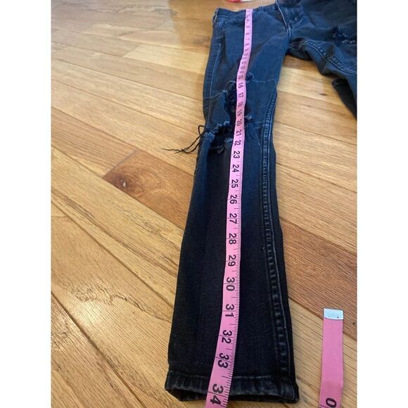 Hollister black distressed highrise crop super skinny classic stretch 1R w25 l26 - Picture 10 of 10